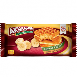 Akulchev viennese waffle with banana flavor/22x100g