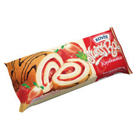 Kovis Roll cake with cream & strawberry filling/15x175g