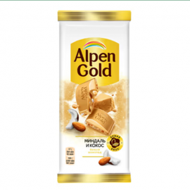 AG White Chocolate Bar with Coconut and Almonds/24x80g