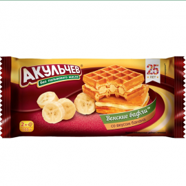 Akulchev viennese waffle with banana flavor/22x100g