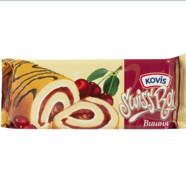 Kovis Roll cake with cream & cherry filling/15x175g