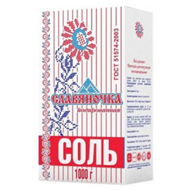 Slavyanochka Table Salt Iodized/15x1000g
