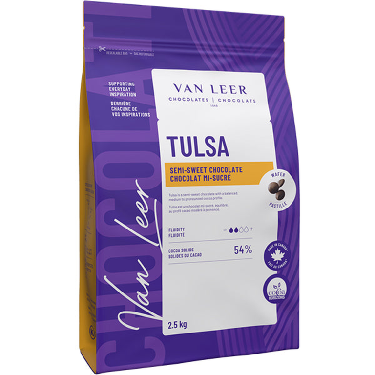 VAN LEER - TULSA SEMI-SWEET DARK CHOCOLATE WAFER 2.5KG